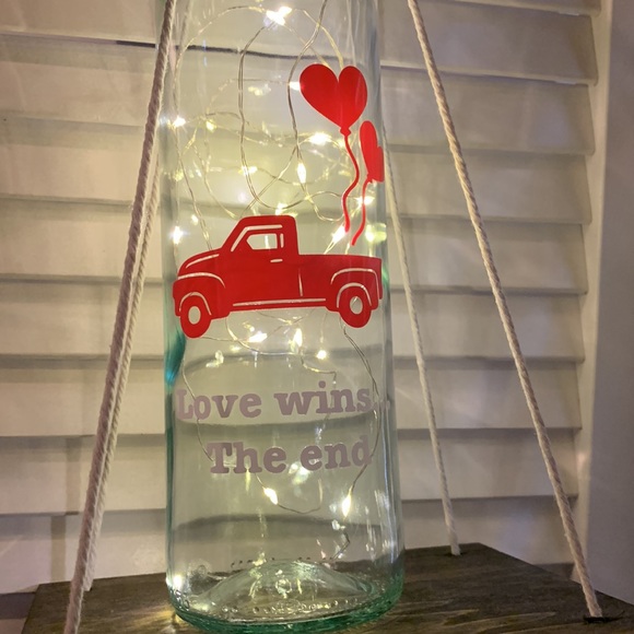 ‘Love Wins The End…’ Wine Bottle Lantern - Picture 5 of 9